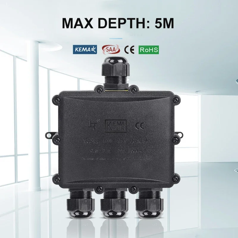 4Way 1In3Out IP68 Waterproof 4 - огляд і ціна Waterproof Junction Box Solar