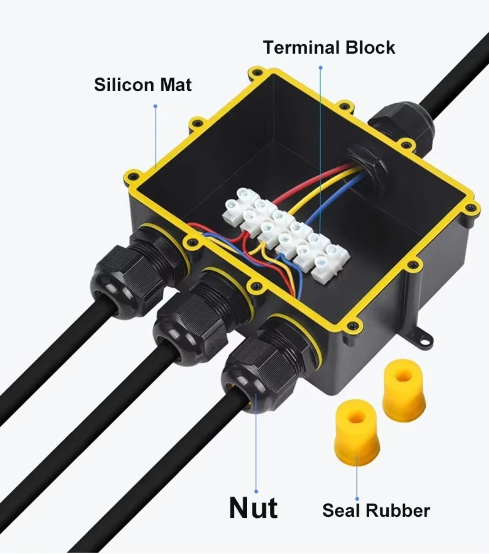 4Way 1In3Out IP68 Waterproof 4 - огляд і ціна Waterproof Junction Box Solar