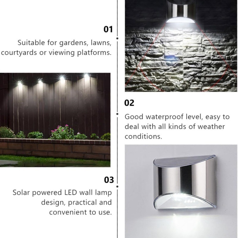 2Pcs Solar Garden Light Stainl - огляд і ціна Waterproof Junction Box Solar